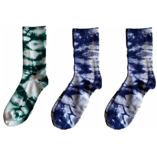 Tri-pack Calcetines Tie Dye (3 Unidades) Verde + Azul