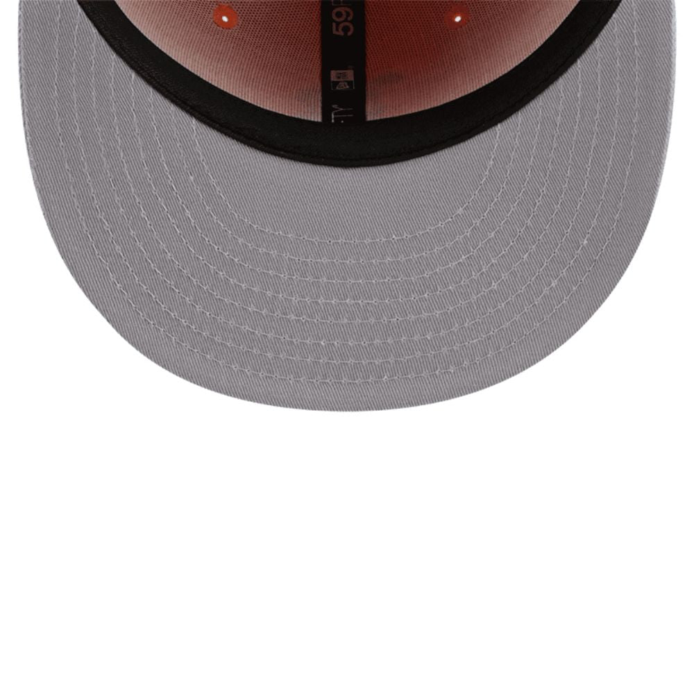 Snapback New Era 59FIFTY MLB Boston Red Sox Color Pack naranjo, vista trasera y del ajuste