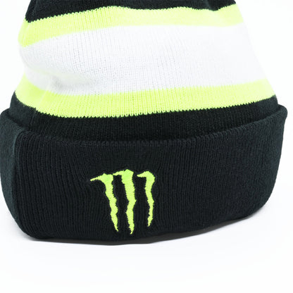 Gorro beanie Monster Energy Lana, detalle del tejido y logo
