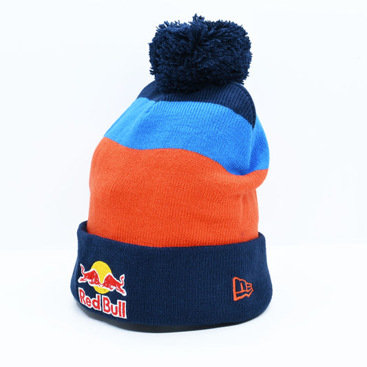 Gorro Beanie Pom Pom Lana Red Bull Naranjo - Azul