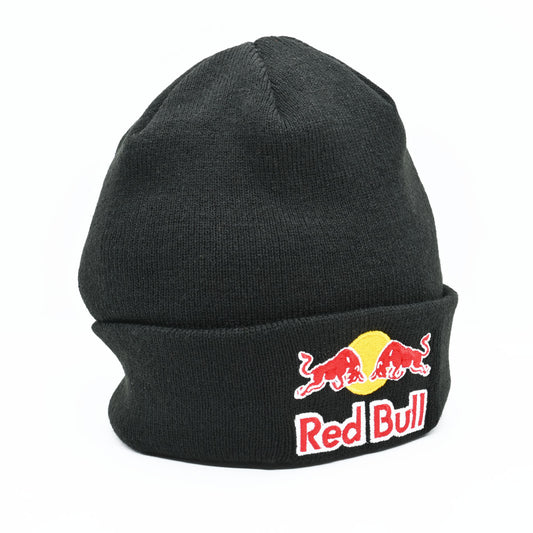 Gorro Beanie Lana Red Bull Negro - Logo Frontal
