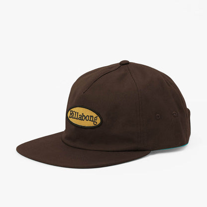 Jockey Billabong Heritage Strapback café, vista frontal en ángulo