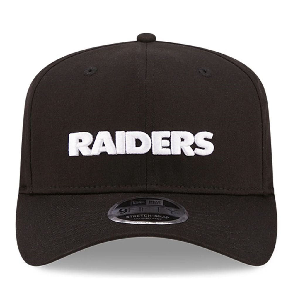 Jockey New Era Las Vegas Raiders NFL 9FIFTY negro, vista frontal con wordmark Raiders bordado