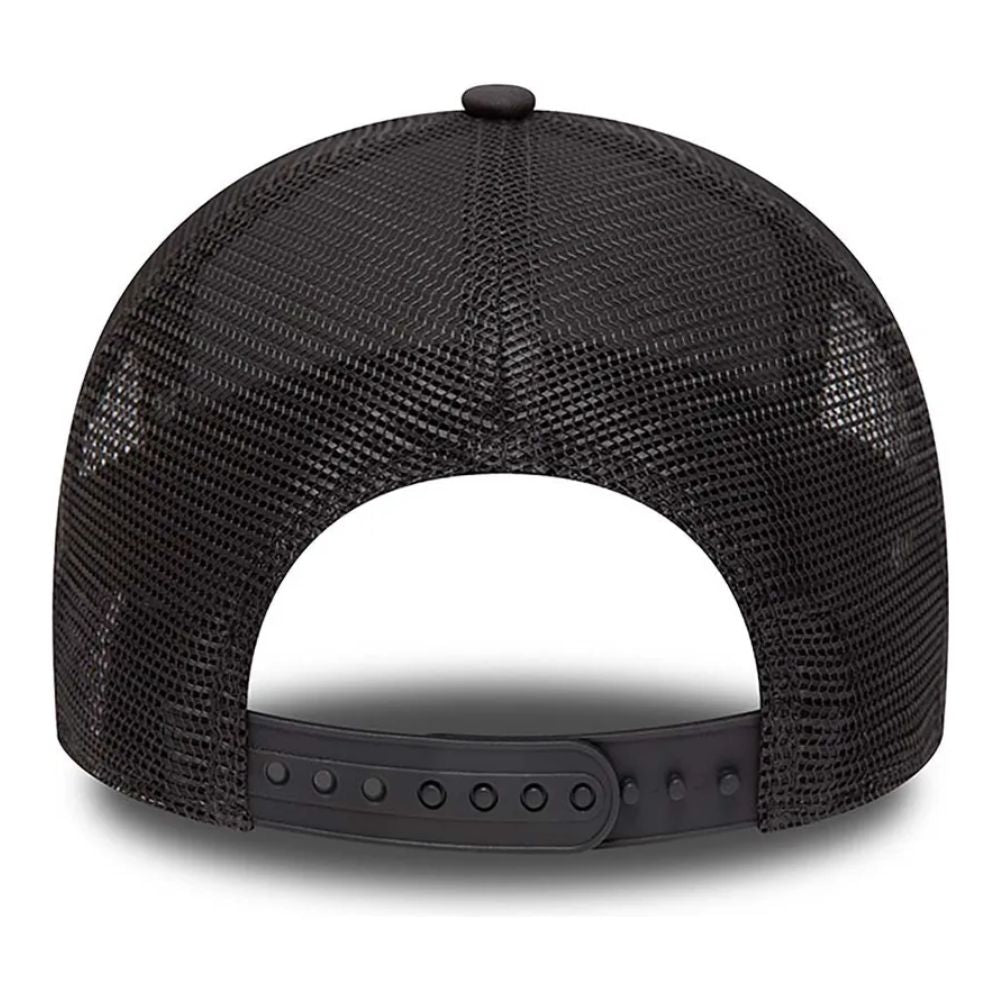 Parte posterior del jockey New Era Lakers 9FORTY A-Frame gris con malla y cierre snapback