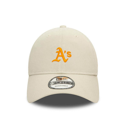 Jockey New Era Oakland Athletics MLB 9FORTY Washed beige claro beige claro y Gris Ártico, vista frontal