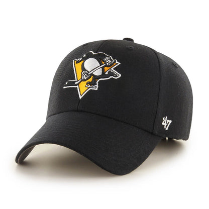 Jockey ’47 Pittsburgh Penguins negro MVP BRAND, vista frontal en ángulo
