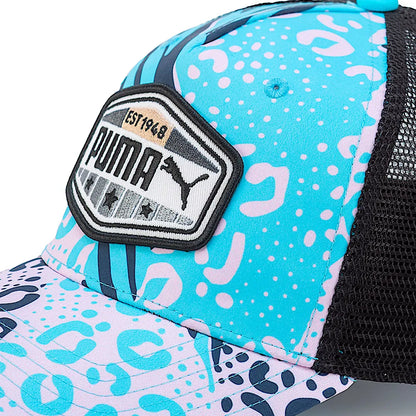 Jockey Puma Trucker Animal Print Celeste 024764-05, vista trasera