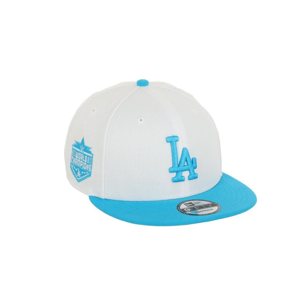Jockey snapback New Era Los Angeles Dodgers MLB Patch blanco 9FIFTY, vista lateral
