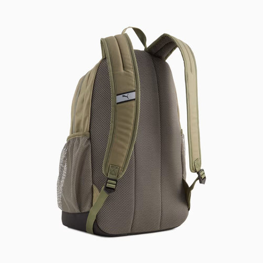 Parte posterior de mochila Puma Deck 29L verde Loden con correas de hombro ajustables