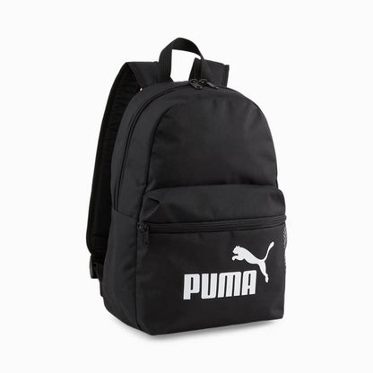 Mochila Puma pequeña Phase 07987901, detalle del material y logo
