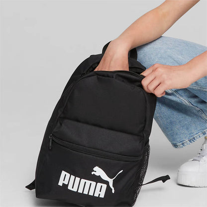 Mochila Puma pequeña Phase 07987901, detalle de compartimentos y cierres