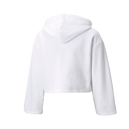 Polerón Puma Cropped Hoodie Blanco Juvenil 13-14 Años, vista posterior