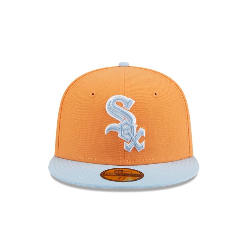 Snapback New Era 59FIFTY MLB Chicago White Sox Color Pack naranjo, vista frontal