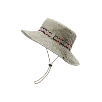 Sombrero bucket La Cap Company Senderismo Beige, vista frontal en ángulo