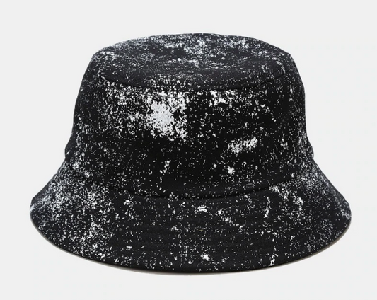 Gorra Verano - Bucket Negro Pintas Blancas