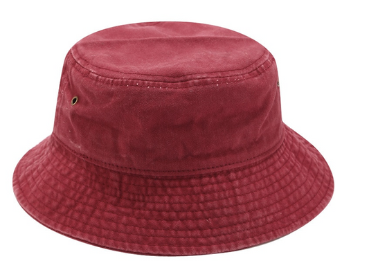 Gorra Verano - Bucket Mezclilla Burdeo